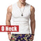 2018 New Arrivals Men gyms Summer Tank Top Bodybuilding Sleeveless Brand Casual Shirts men's hot selling gyms vest tank top 2XL-O neck White-S-JadeMoghul Inc.