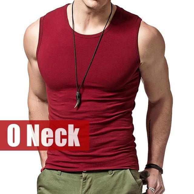 2018 New Arrivals Men gyms Summer Tank Top Bodybuilding Sleeveless Brand Casual Shirts men's hot selling gyms vest tank top 2XL-O neck Wine-S-JadeMoghul Inc.
