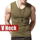 2018 New Arrivals Men gyms Summer Tank Top Bodybuilding Sleeveless Brand Casual Shirts men's hot selling gyms vest tank top 2XL-V neck Army-S-JadeMoghul Inc.