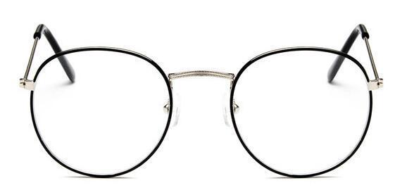 2018 New Designer Woman Glasses Optical Frames Metal Round Glasses Frame Clear lens Eyeware Black Silver Gold Eye Glass-silverblack-JadeMoghul Inc.