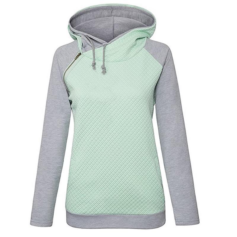 2018 New Fahsion Hoodies For Women Zipper decoration Long Sleeve Spring Autumn-White-XXL-JadeMoghul Inc.