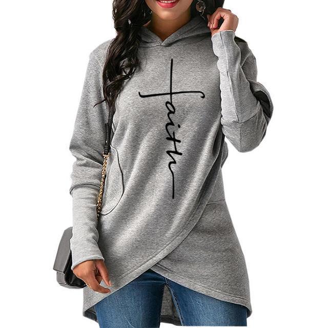 2018 New Fashion Faith Print Kawaii Sweatshirt Femmes Sweatshirts Hoodies Women Youth Female Pockets Creative Plus Size-Gray-XXL-JadeMoghul Inc.