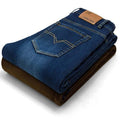 2018 New Men Activities Warm Jeans High Quality Famous Brand Autumn Winter Jeans warm flocking warm soft men jeans-Blue-28-JadeMoghul Inc.