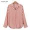 2018 New Spring Autumn Women Blouse Flower V-Neck Long Sleeve Work Shirts Women office Tops Striped blouse for business-black-L-JadeMoghul Inc.
