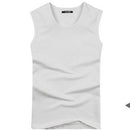 2018 Summer Men's fashion Tank Tops O neck sleeveless vest Male 100% cotton Fitness Vests Man Korean slim tee shirts Asian S-XXL-O neck White-S-JadeMoghul Inc.