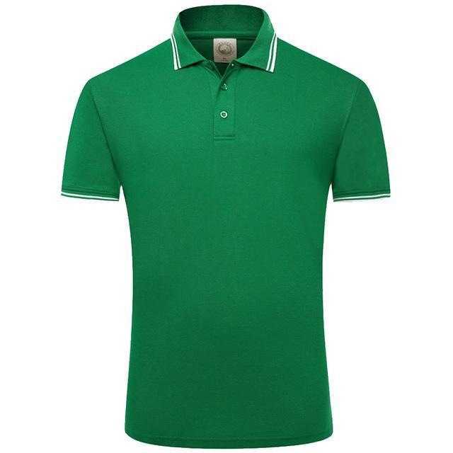 2018 Summer Style Cotton Man Polo Shirts Solid Color Short Sleeve Slim Breathable Famous Brand Men's Polos Shirts Male Tops XXXL-Army-XS-JadeMoghul Inc.