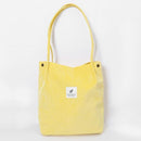 2018 Women Corduroy Canvas Tote Ladies Casual Shoulder Bag Foldable Reusable Shopping Bags Beach Bag Female Cotton Cloth Handbag-Light Yellow-JadeMoghul Inc.