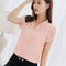 2018 Women Shirt Chiffon Blusas Femininas Tops Short Sleeve Elegant Ladies Formal Office Blouse Plus Size Chiffon Shirt clothing-pink-S-JadeMoghul Inc.