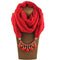 Women Acrylic Sphere Shape Pendant Suede Tassel Beaded Polyester Scarf Necklace