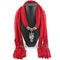 Female Unique Owl Shape Alloy Pendant Polyester Scarf Necklace