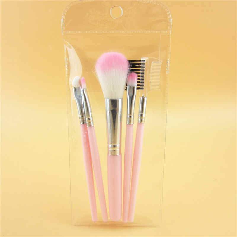 Women Necessity Mini Size 5pcs Nylon Brush Carry-on Cosmetic Tool