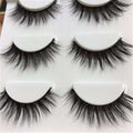 Hot-selling Fashion 3 Pairs Handmade Thick Natural Cross False Eyelashes