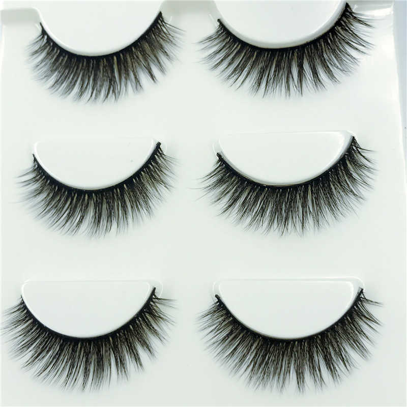 Hot-selling Top Grade 3 Pairs Thick Natural Long 3D False Eyelashes