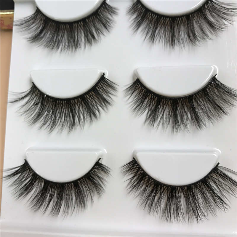 High Quality Popular 3 Pairs Handmade Thick Black Long 3D False Eyelashes