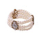 Women Elegant Shiny Transparent Flower Shape Multilayer Imitation Pearl Beads Elastic Bracelet