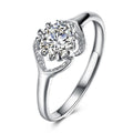 Elegant Big Zircon Design 925 Sterling Silver Adjustable Ring