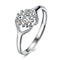 Elegant Big Zircon Design 925 Sterling Silver Adjustable Ring