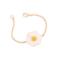 Lady Simple Design White Flower Shape Gold Alloy Bracelet