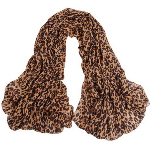 Fashion Women Leopard Chiffon Scarf