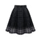 Women Gauze Plaid Stripes Polyester High Waist Skirt