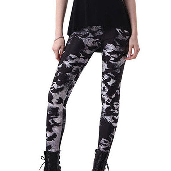 Woman Hot Sale Fashion Sexy Digital Printing Crow Leggings