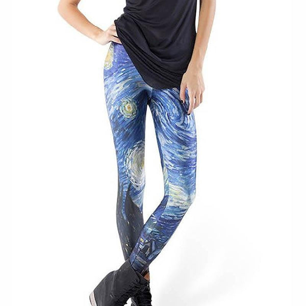 Woman New Style Digital Printing Cosmic Vortex Slim Sexy Leggings