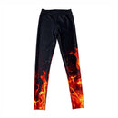 Woman Hot Sale Digital Printing Burning Flame Slim Sexy Leggings