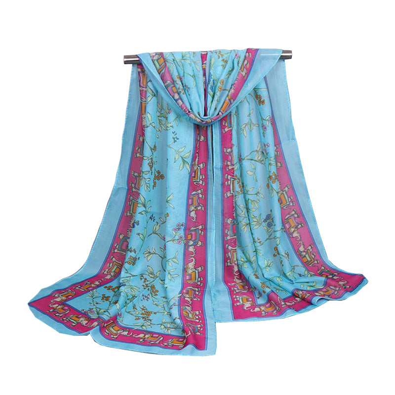 Hot Sale Multicolor Elephant Female's Chiffon Scarf