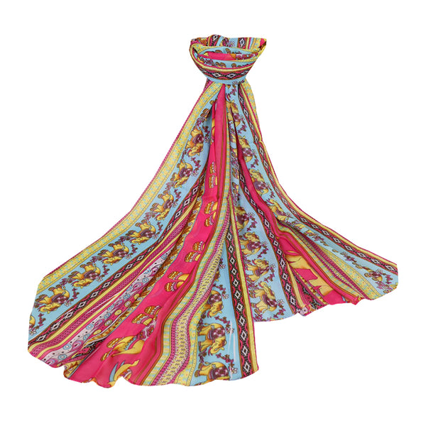 Classic Multicolor Elephant Female's Chiffon Scarf