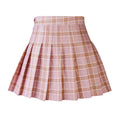 Woman Fashion Hot Sale Lattice High Waist College Style Pleated Skirt