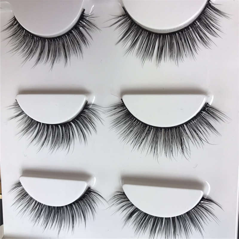 New Fashion Popular 3 Pairs Natural Thick 3D False Eyelashes