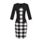 Beauty Female New Style Coat Tight+Gingham Dress(Free Belt)