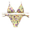 Lady Printed Bikini Sexy Bandage Split Swimsuit