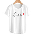 Personalized Love And Red Heart Pattern Short Sleeve T-shirt