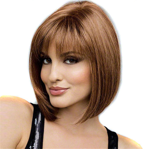 Creative Design Hot Sale Straight Brown Short Bob Cosplay Women Wigs