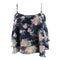 Hot Sale Loose Large Size Sexy Printing Flowers Off Shoulder Blouse