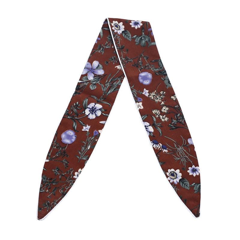 Women Elegant Pattern Classic Flowers Printed Slightness Small Scarf