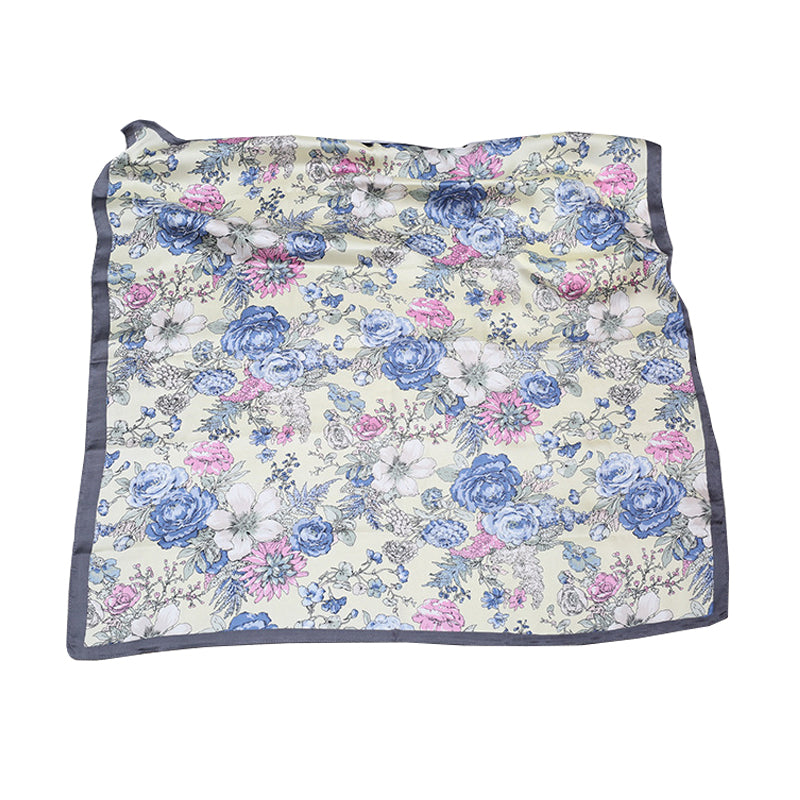 Elegant Office-Lady Exquisite Floral Printed Trendy Smooth Silk Scarf