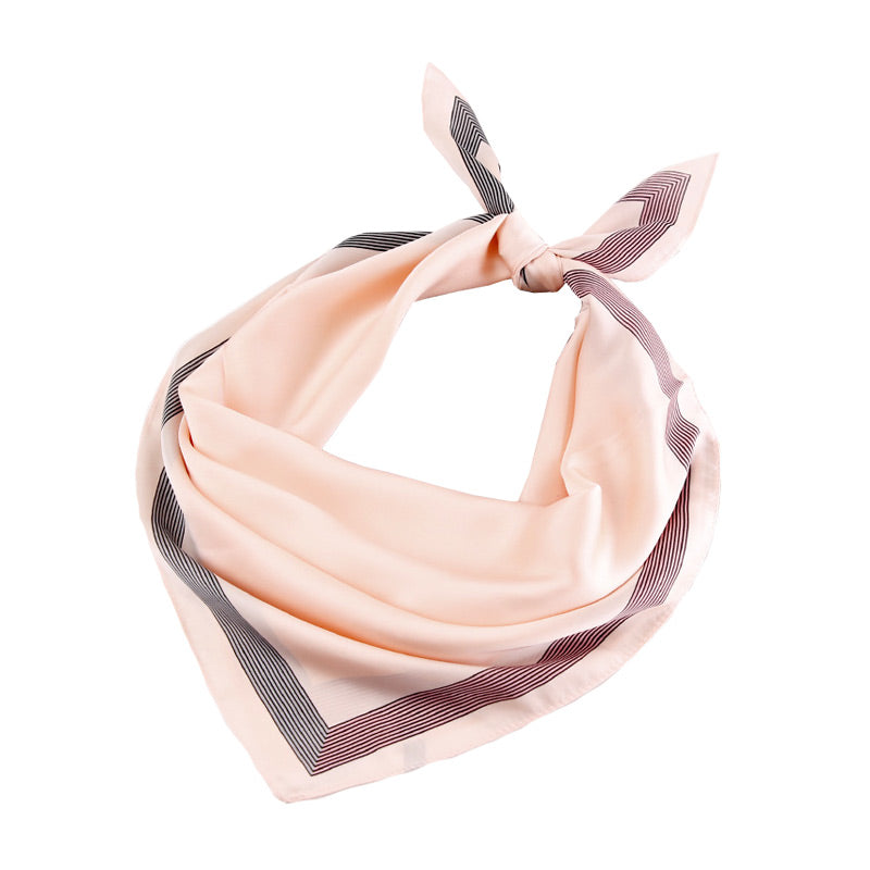 New Fashion Nostalgia Colorful Striated Smooth Silk Square Headscarf