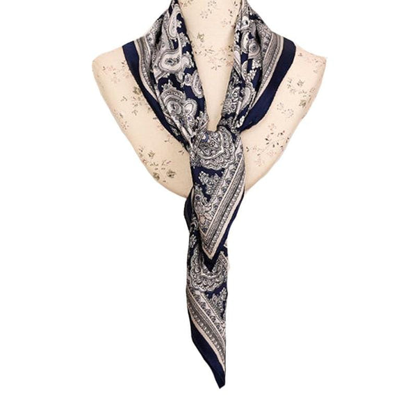 Women Paisley Printing Smooth Silk Headband Neck Decoration Multi-function Scarf