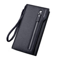 Business Men Blocking Leather Long Bifold Wallet With Zipper���