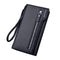 Business Men Blocking Leather Long Bifold Wallet With Zipper���