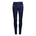 High Rise Solid Color Slim Fit Elastic Pencil Jeans With Zipper