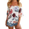 Off Shoulder Summer Beach Bell Sleeve Mini Sexy Dress for Lady