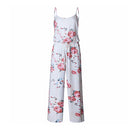 New Design Lace Up Floral Printed Female Polyester Jumpsuits