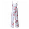 New Design Lace Up Floral Printed Female Polyester Jumpsuits