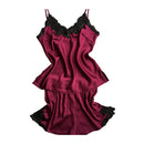 Big Brand Design Exquisite Lace Embroidery Silk Pajama Set
