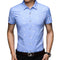 Man New Simple Letters Pattern Lapel Short Sleeve Viscose Shirt