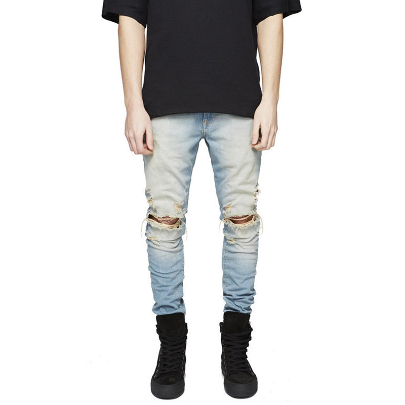 New Arrival Male Fashion Personality Design Ripped Jeans