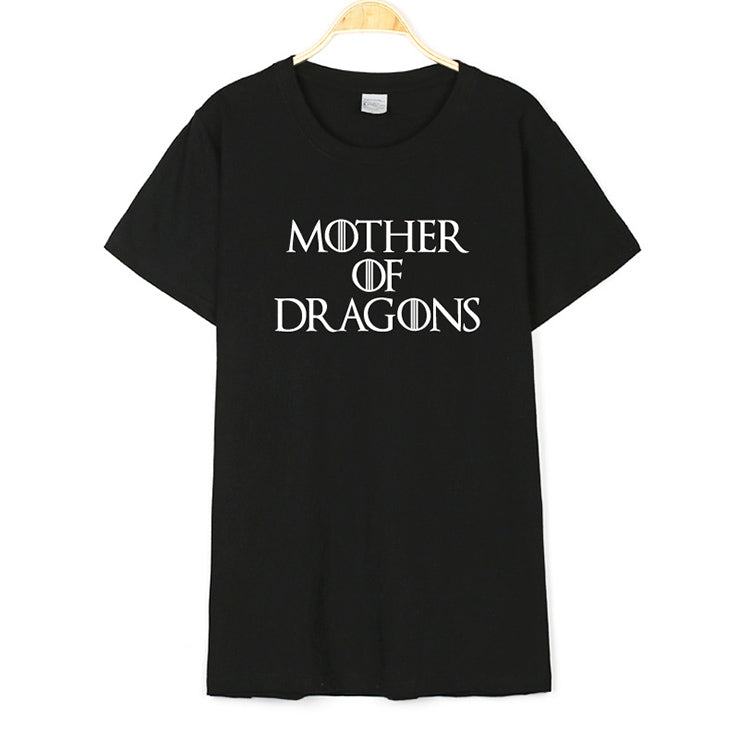 Hot-selling "Mother of Dragons " Letters Print Summer T-shirt